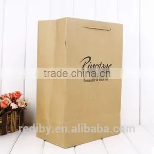 Custom Logo Handmade Recycle Brown / White Paper Craft Bag thumbnail-2