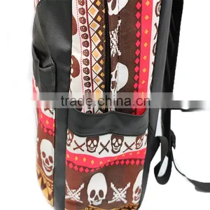 Fashion National Characteristic PU Leather Outdoor Camping Backpack Bag thumbnail-3