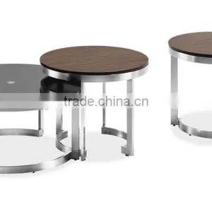 CT-37A CT-37B-1 Wood Steel Design Coffee Table thumbnail-2