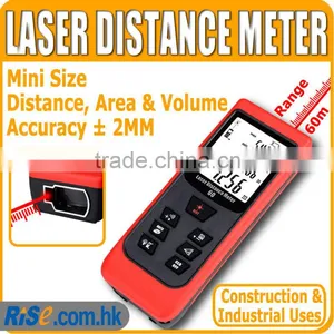 Accuracy 2mm 60m/196 ft Area Volume Measurer Range Finder Laser Distance Meter thumbnail-1
