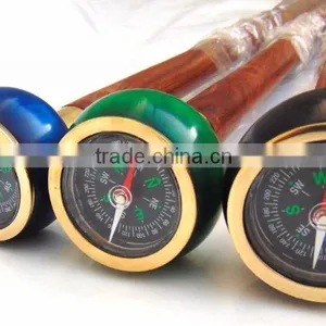 3 Different Beautiful Color of Walking Stick/wooden Brass Walking Stick/Different Color Compasses Walking Stick Wk1116 thumbnail-1