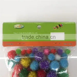 Factory Supply DIY Crafts Polypropylene Glitter Pompoms Suits Toys for Kids or Wedding Party Decoration thumbnail-5