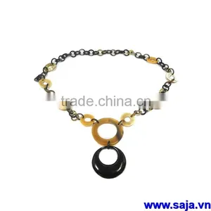 Buffalo Horn White, Buffalo Horn Jewelry, Buffalo Horn Necklace SHN-311 thumbnail-1