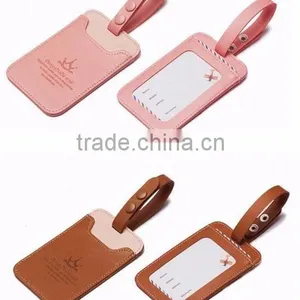 Custom Made Debossed Logo Leather Luggage Tag/high Quality pu Leather Luggage Tag/leather Luggage Tag Quality Choice thumbnail-1