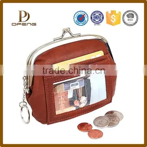 Customized pu Leather Squeeze Coin Purse Zipper Coin Purse Leather thumbnail-2