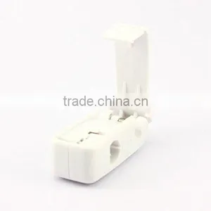 White Plastic Retail Shop EAS System Display Hook Anti Sweep Theft Stop Lock+Detacher thumbnail-3
