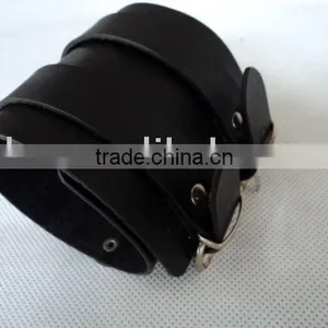 Fashion Leather Bracelet pu Leather Punk Rivet Bangle Factory Wholesale thumbnail-1