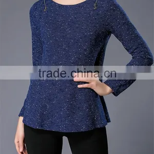 A-line Plus Size XXXL Fashion Cutting Blouse Design for Fat Women Tops thumbnail-3