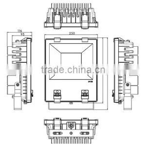 3years Warranty Outdoor 100W Led Floodlight , IP 65 Glass, CRI>80 thumbnail-2