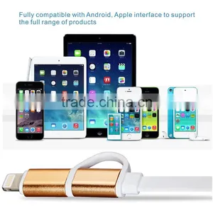 Luxury 2 in 1 Flat Noodle Data Sync Charging USB Cable For Iphone 5/5s 6 Plus Samsung S5 S6 thumbnail-2