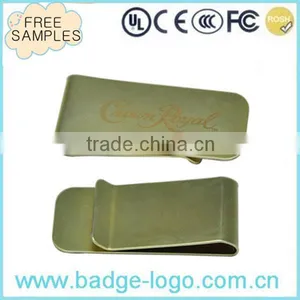 Custom New Design Laser Logo Gold Copper Money Clip Wholesale thumbnail-1