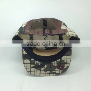 2016Custom Fashion 5 Panel Funny Plain Cowhide Snapback Cap thumbnail-5