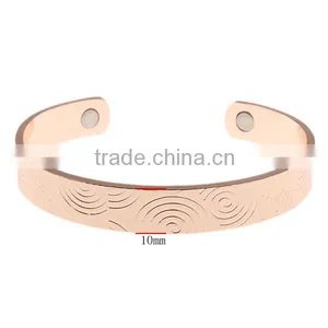 Men's Jewelry Pure Cooper Magnetic Energy Bracelets Bangles Tourmaline Power Therapy Magnets Brass Bangle Jewelry For Men thumbnail-2