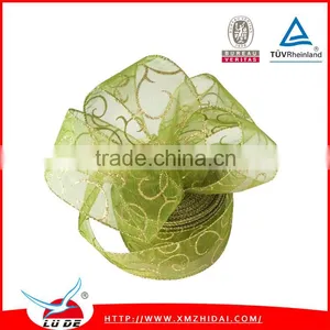 2015 Colorful Gift Organza Wired Christmas Decoration Ribbons thumbnail-1