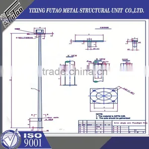 High Quality Galvanized Polygonal Street Lamp Poles Steel thumbnail-3