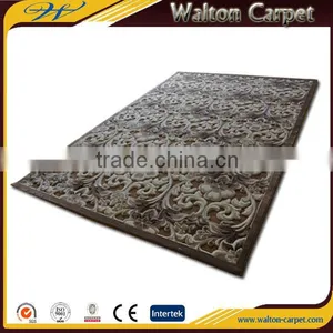 3D Hand Embroidered Living Room Luxury Modern Floral Hand Tufted Wool Carpet thumbnail-1