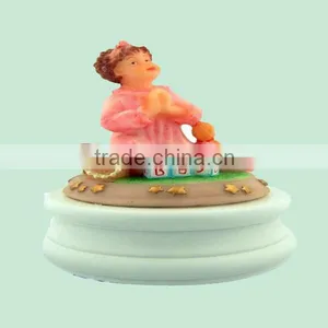 Vintage Gift For Girl Figure Painted Resin Music Box thumbnail-1