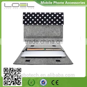 Wool Felt With Canvas Material Sleeve Bags for Mabook Laptop Case thumbnail-1