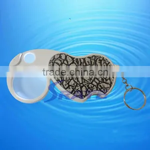 NO.6901A Leather Surface Rotatable Keychain Magnifier For Gift thumbnail-6