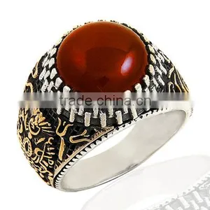 925K Sterling Silver Ottoman Empire Tulip Men Ring thumbnail-1
