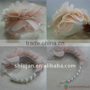 Pink Hair Clip With Beads---hair Accessory thumbnail-1