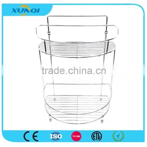 2 Tier Chrome Wire Storage Rack for Bathroom /Corner Rack/Shower Caddy/Bathroom Shelf XQ0424 thumbnail-1