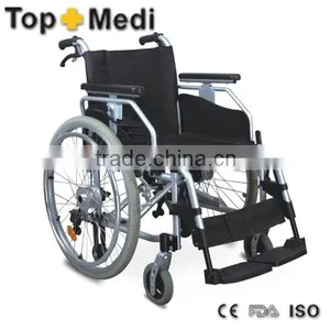 Rehabilitation Therapy Supplies Foldable Aluminum Manual Wheelchair for Handicapped thumbnail-1