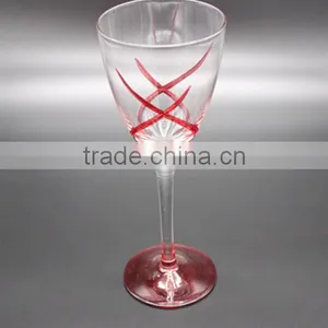 Wholesale Clear Goblet With Lines Of Different Colors thumbnail-2