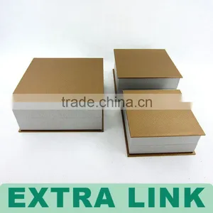 Custom Logo Printed White Kraft Paper Book Shaped Wallet Gift Box thumbnail-3