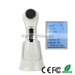 Newest Portable Unique 6 in 1 Multifunction RF/EMS Vibration Ion Sonic Facial Machine thumbnail-6