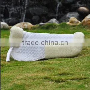 Wool Felt Half White English Horse Products Saddle Pad thumbnail-2