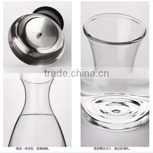 Glass Water Carafe With Stainless Steel Lid, Glass Iced Tea Pitcher With Glass Set thumbnail-5