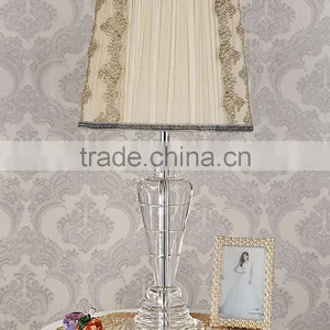 Luxury European Style Crystal Table Lamp With White Color Lace Lampshade thumbnail-2