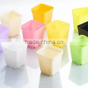 Plastic Colorful Small Square Flower Pots Without Pallet -3 Inch thumbnail-4