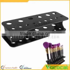 15-Hole Acrylic Black Cosmetic Makeup Brush Toothbrush Shaped Brush Display Holder Stand Organizer thumbnail-1