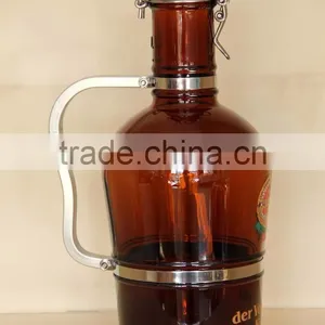 Hot Sale! Amber Beer Glass Jug/glass Bottle With Handle , Customized Logo thumbnail-1