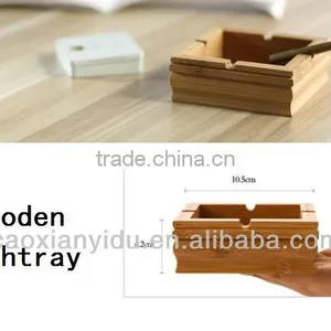 Ashtray European-Style Fashion Solid Wood Bamboo Ashtray Boy's Creative Gift thumbnail-1