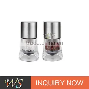 WS-PG18 Adjustable Ceramic Core Salt and Pepper Mill Set With Transparent Bottle thumbnail-1