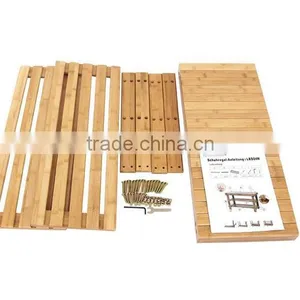 2 Tier Natural Bamboo Shoe Rack Bench Storage Organiser Holder 70 x 28 x 45cm thumbnail-2