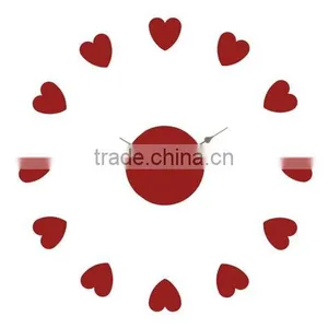 DIY Acrylic Red Hearts Wall Clock thumbnail-1
