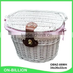 Removable and Portable Wicker Handlebar Bike Basket thumbnail-2