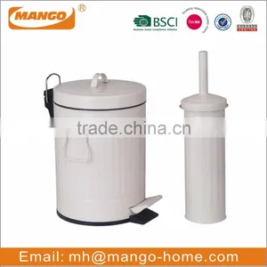 Colorful Metal Toilet Brush and Foot Pedal Trash Can thumbnail-4