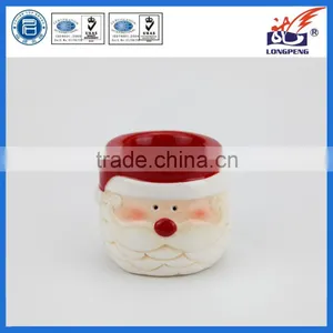 Vintage Santa Claus Candle Holder,Ceramic Votive Christmas & Winter Candle Holder thumbnail-1
