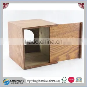 Nature Wooden Bedroom Dinning Room Tissue Box Room Decoration Paperpulp Box Holder CN thumbnail-2