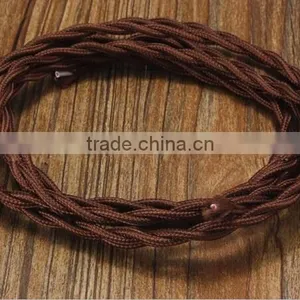 Electrical Wire Fabric Weaving Cable Colorful 2 Cord Textile Braided Wire thumbnail-2