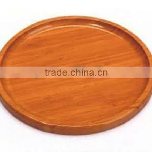 ROUND Shallow Mouth WOODEN/BAMBOO PLATE thumbnail-1