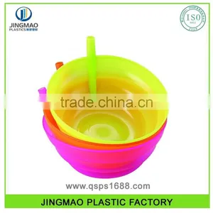 Food Grade PP Small Size Cheap Price Plastic Bowl With Straw thumbnail-1