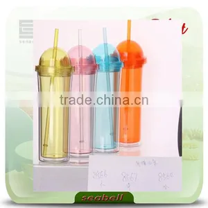Cup-08 New Design Double Wall Cup With Straw and Lid thumbnail-1