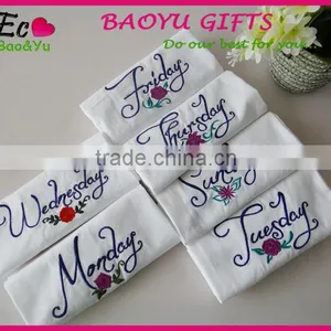 7pcs/pack Customize Cotton Table Napkin Linen Cotton Interfold Design For Home Decoration thumbnail-1