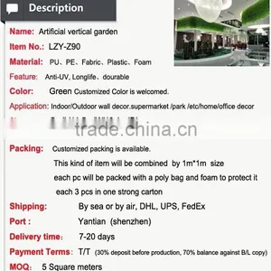 Artificial Indoor Wall Plant Wall Decoration Artificial Grass Wall for Shopping Mall thumbnail-5